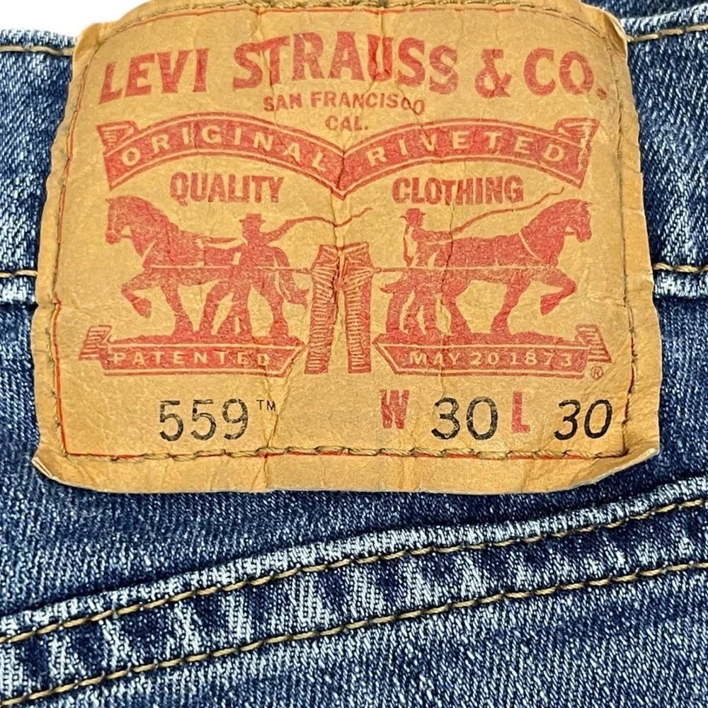 Levi's 559‎ Relaxed Straight Jeans Mens 30x30 Blue Excellent Medium Wash Stretch